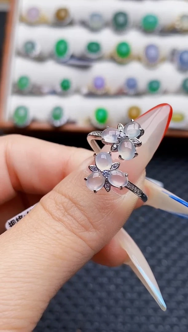 银S925镶嵌戒指翡翠6804