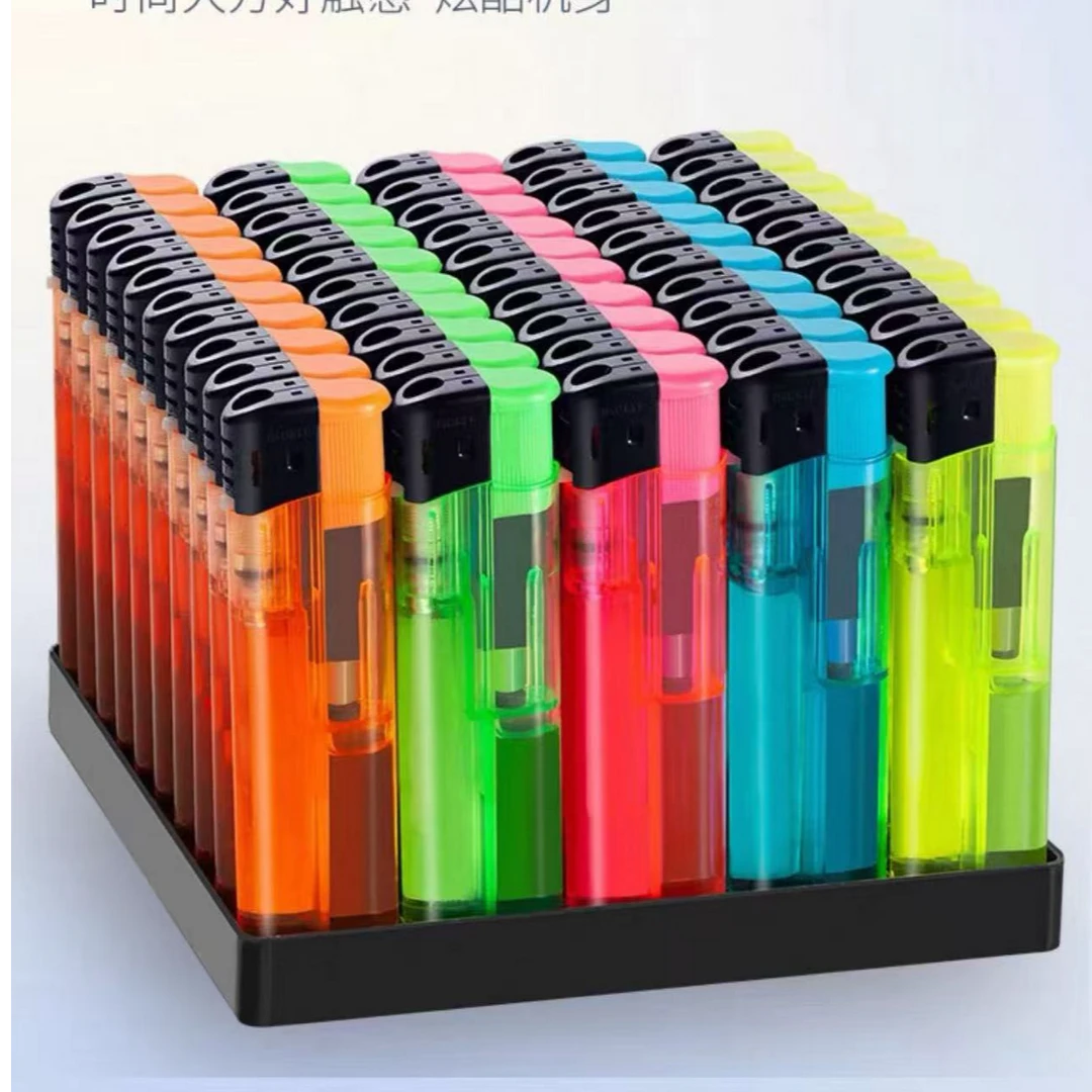 定制印刷logo一次性加宽加厚电子明火打火机家用耐用防风