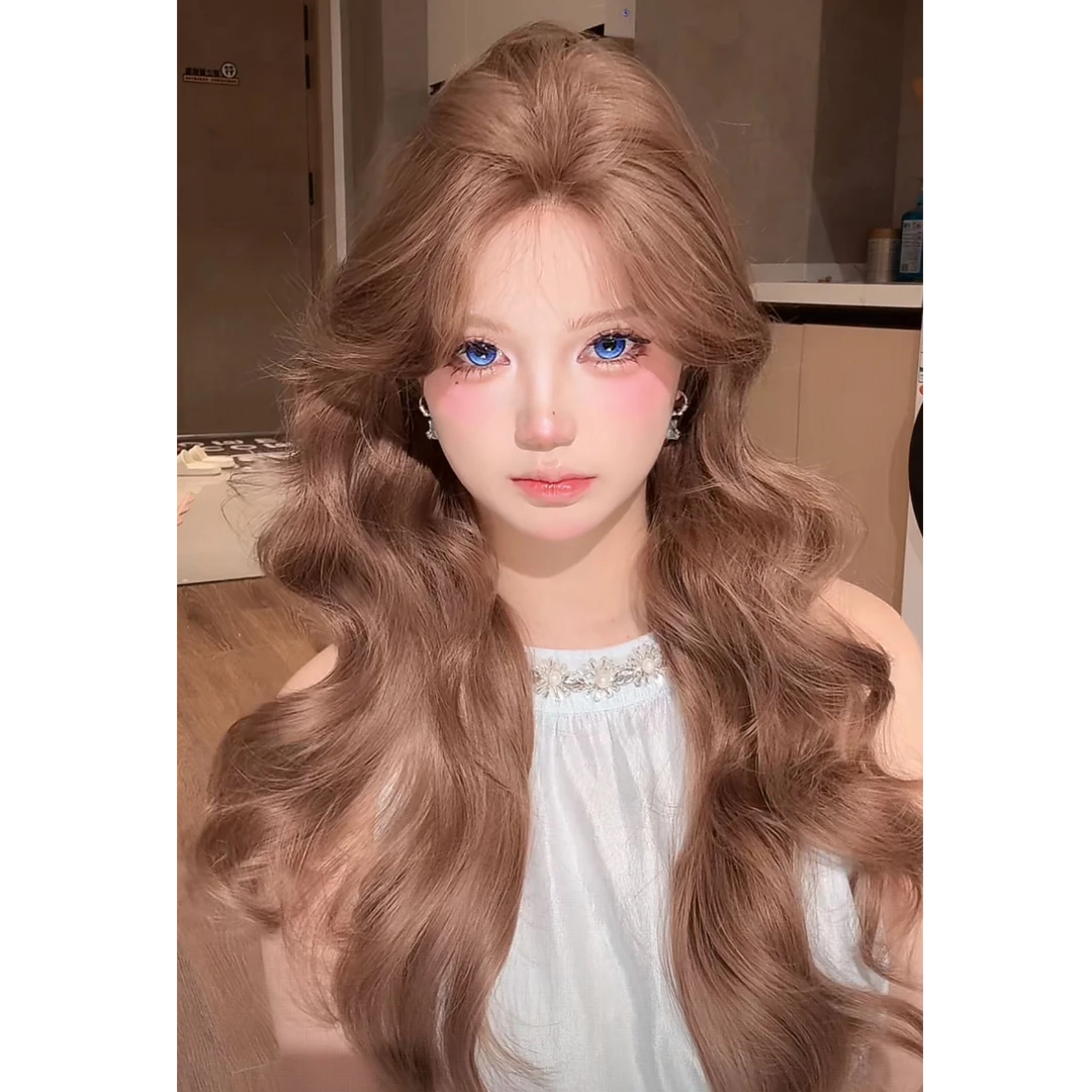 亚麻棕色长卷发梦幻自然夏天氛围感