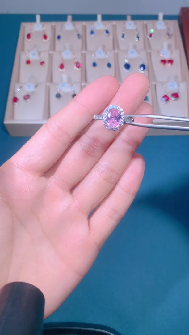 红宝石戒指未镶嵌粉蓝宝戒指