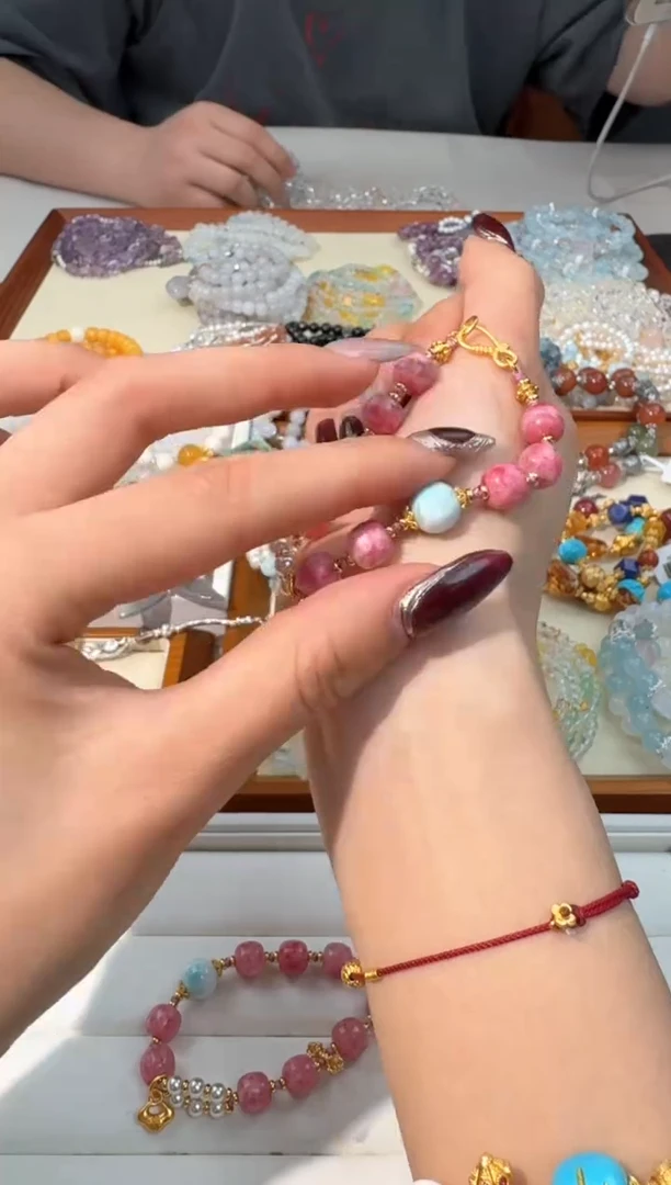 【闪购商品】蔷薇辉石手绳未镶嵌K010蔷薇辉海纹顶珠编织款