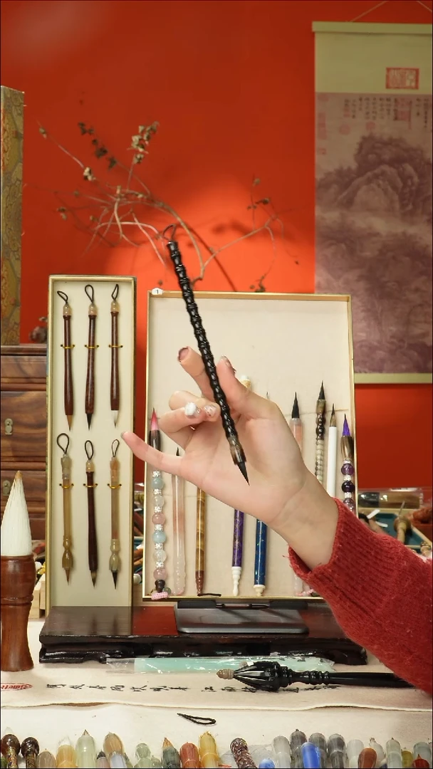 322号闪孤品高货毛笔链接 清水试笔 蘸墨不退