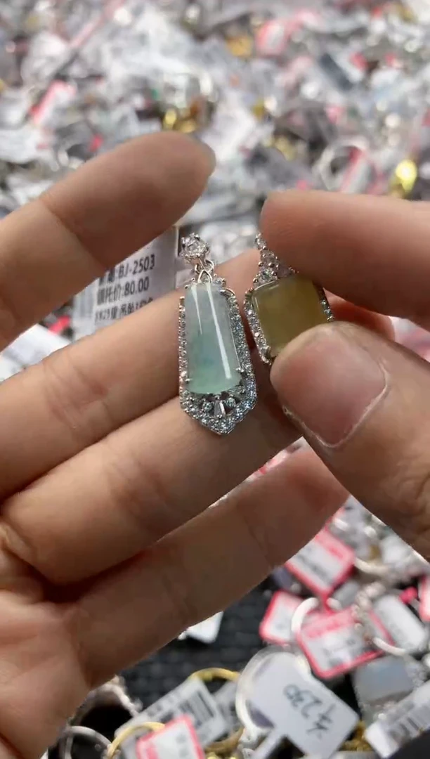 银S925镶嵌戒指翡翠16   1