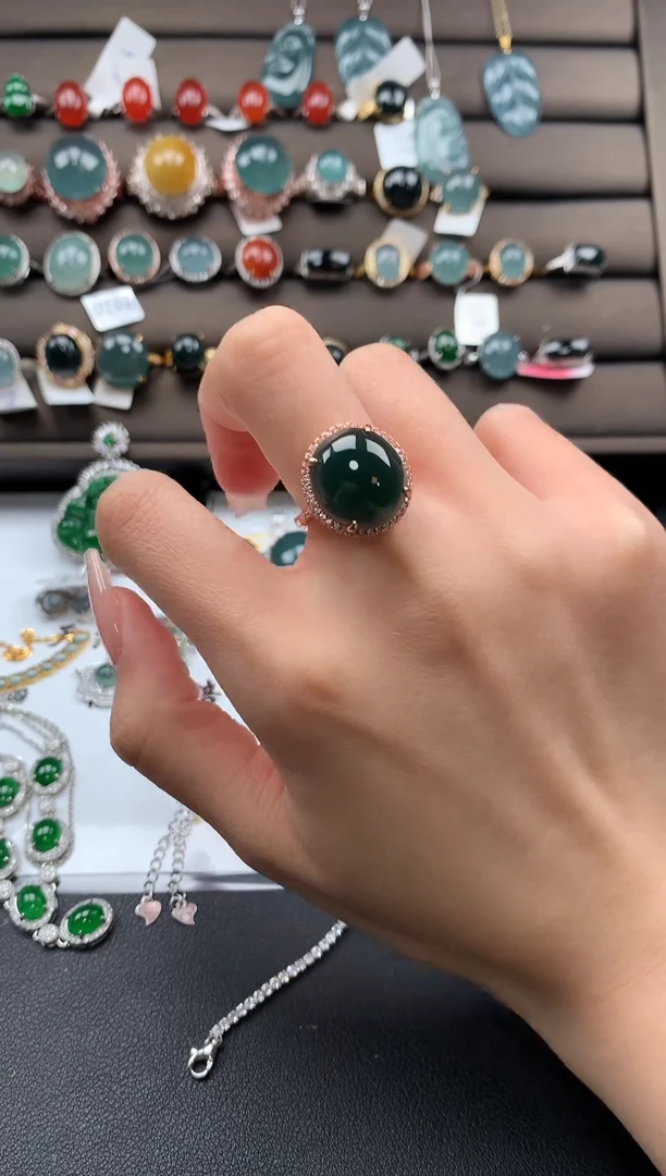 【闪购商品】翡翠戒指银S925镶嵌3213123