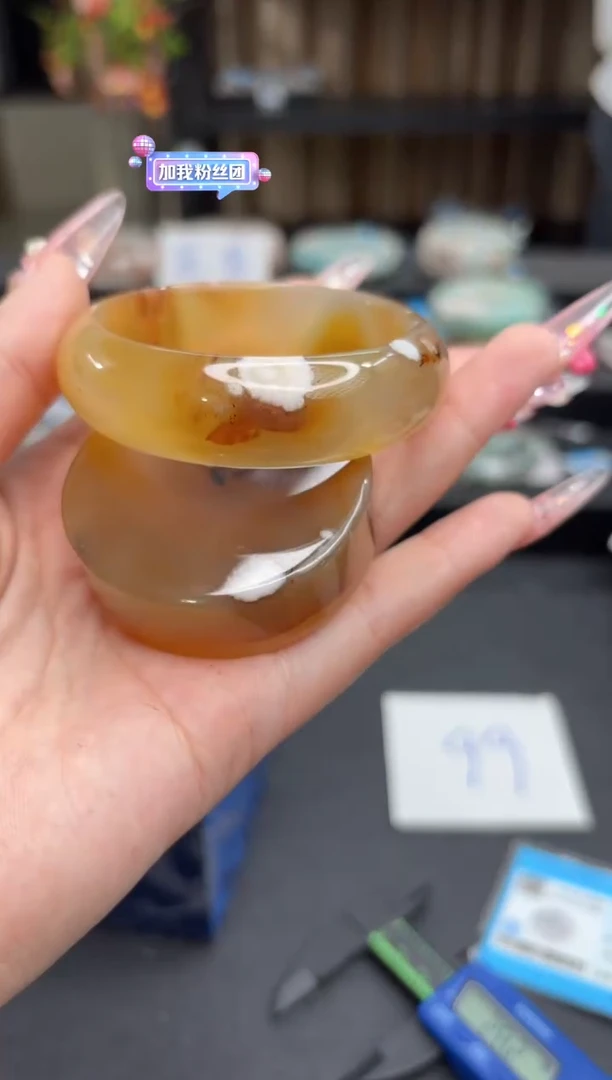 未镶嵌手镯石英质玉42(52圈赠送镯心)