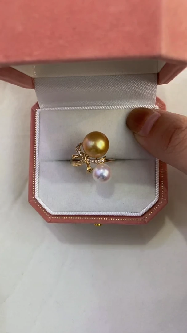 【闪购商品】海水珍珠戒指14K金镶嵌14k金海水戒指