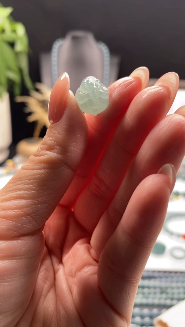 未镶嵌手链翡翠散珠卡12MM雕刻珠