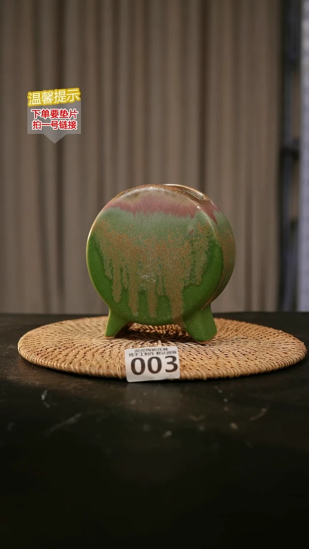 瓷片003鼓盆中号口6*5高13