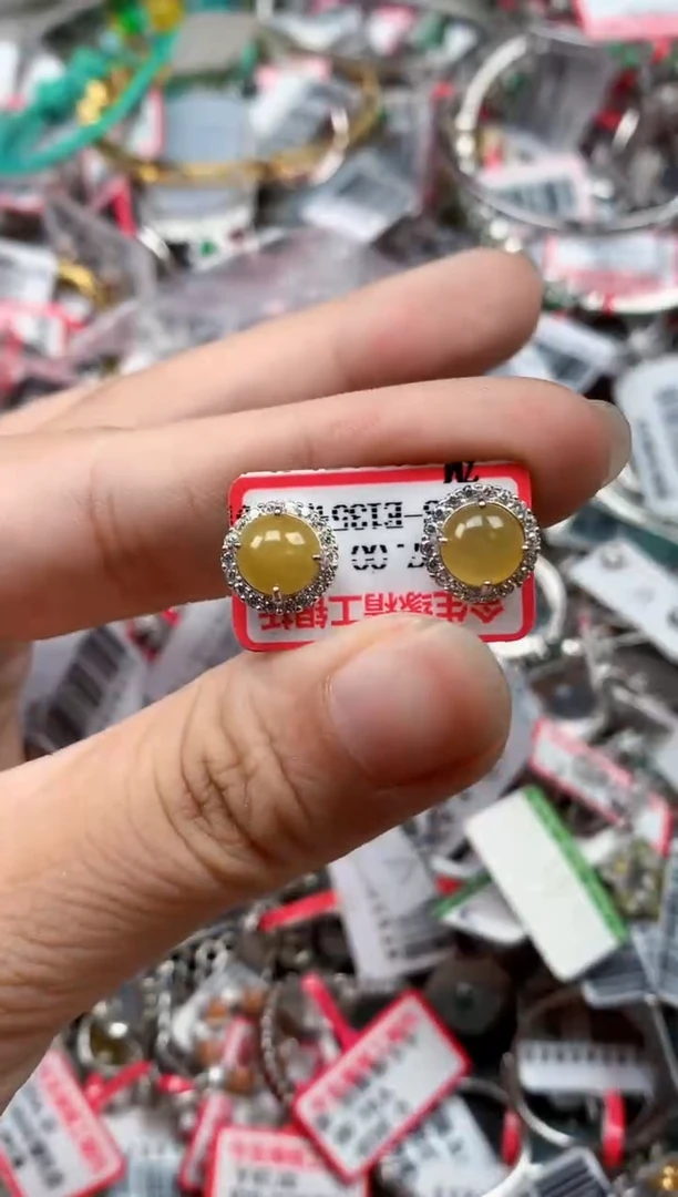 银S925镶嵌戒指翡翠天然A货缅甸翡翠