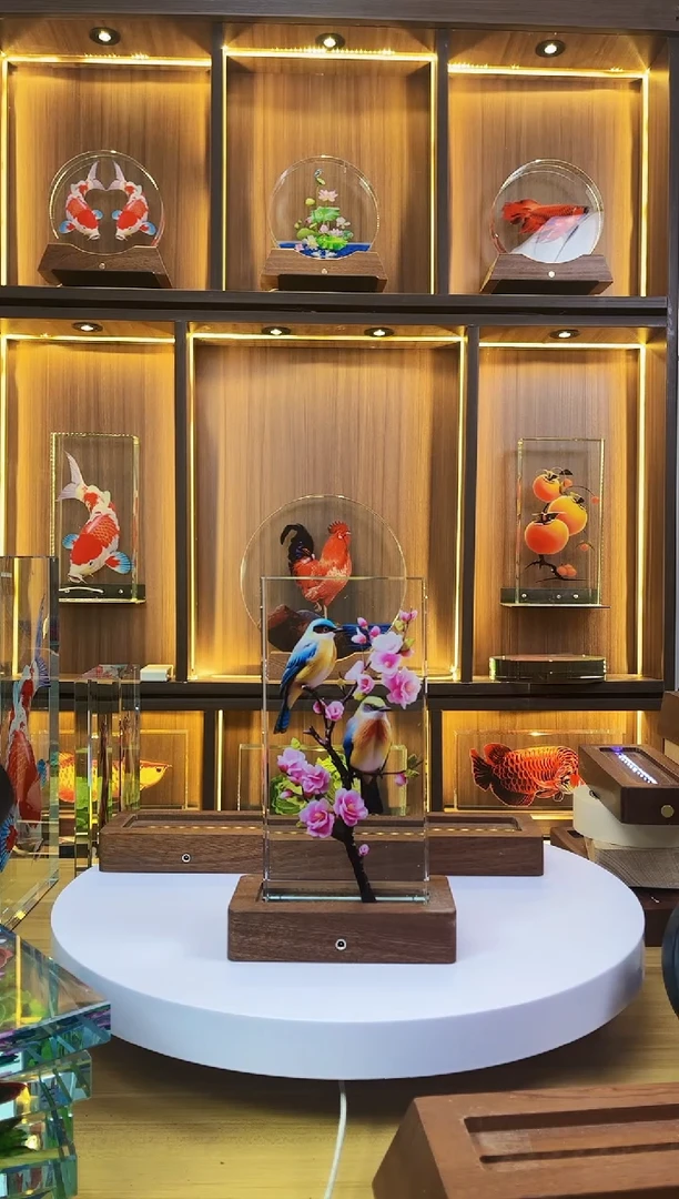 有机玻璃K*细微尺寸20*10*4喜上眉梢+底座