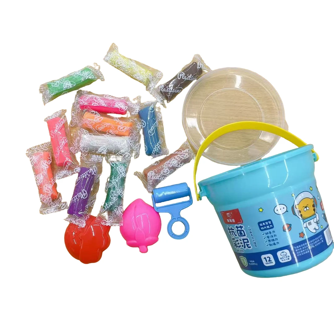 笨笨熊12色太空橡皮彩泥玩具手工diy黏土礼盒pp