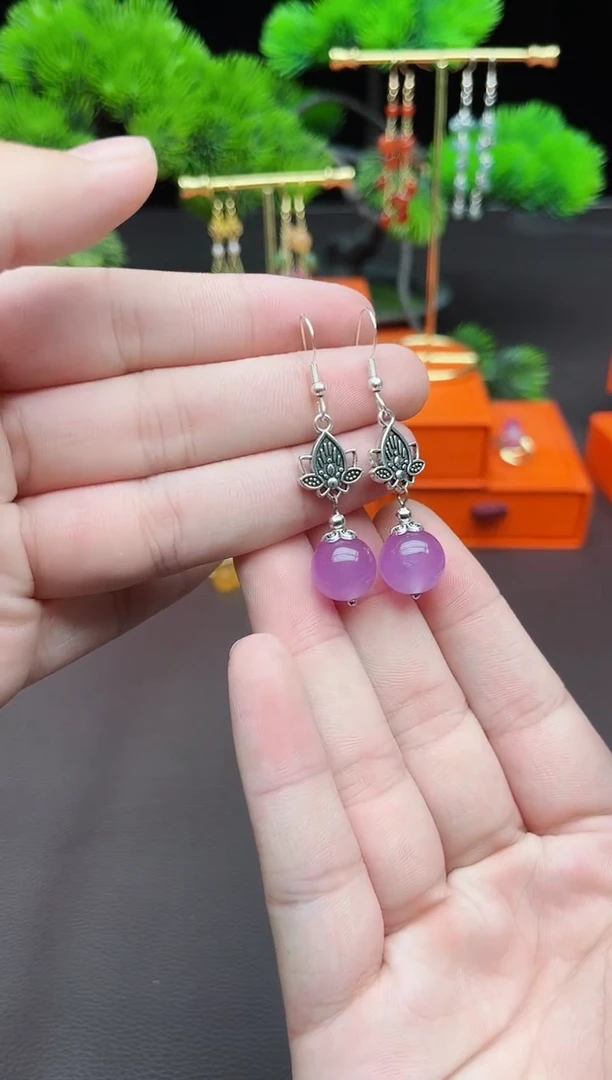 玛瑙/玉髓耳饰银S925镶嵌321