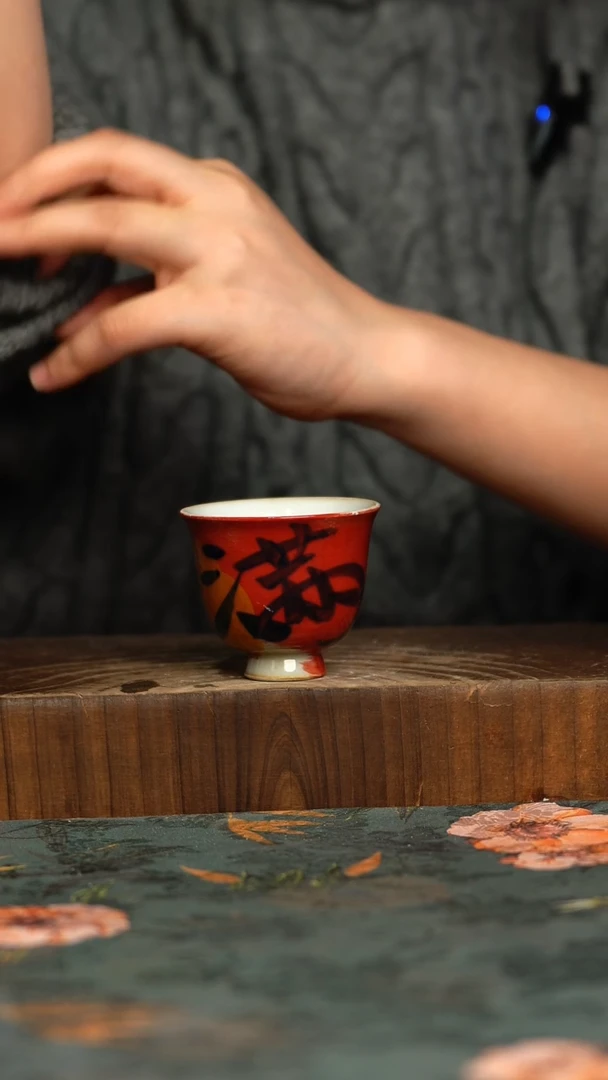 杯釉下彩手工手绘同款陶器