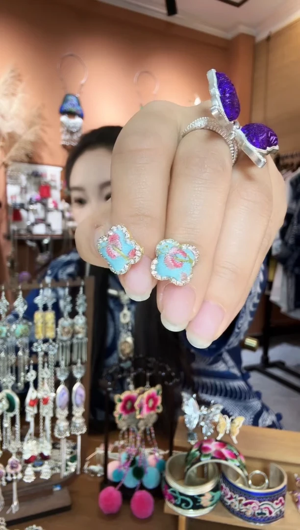 刺绣纯手工民族风耳环