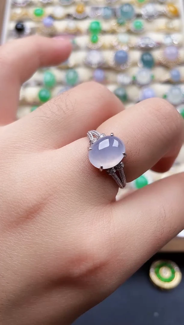 银S925镶嵌戒指翡翠89