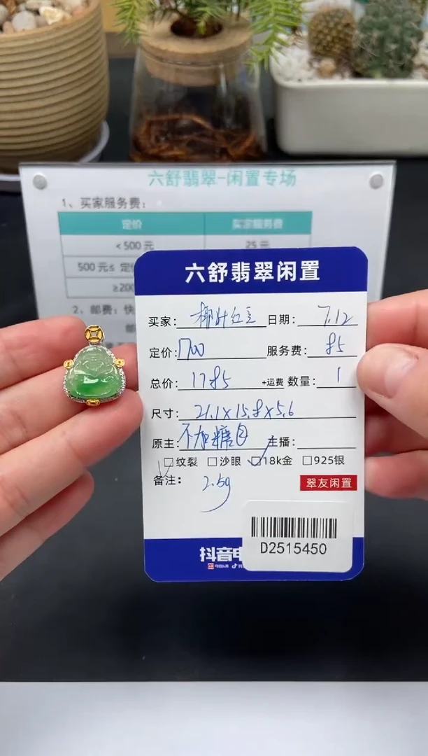 翡翠18K金镶嵌颈饰椰**豆D2515450