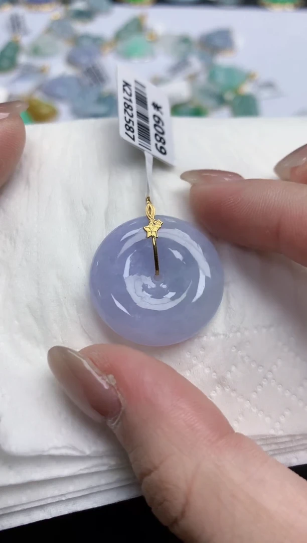 【闪购商品】翡翠颈饰18K金镶嵌天然缅甸翡翠A货