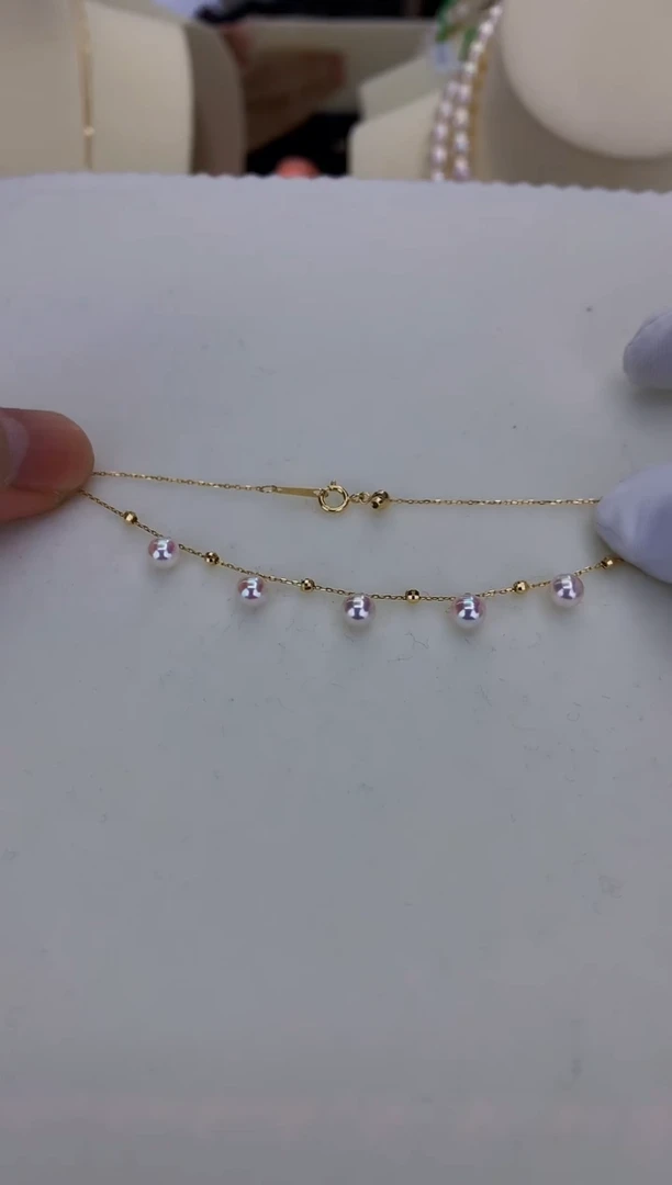 18K金镶嵌DA海水珍珠 GD078 4.5-5 手链