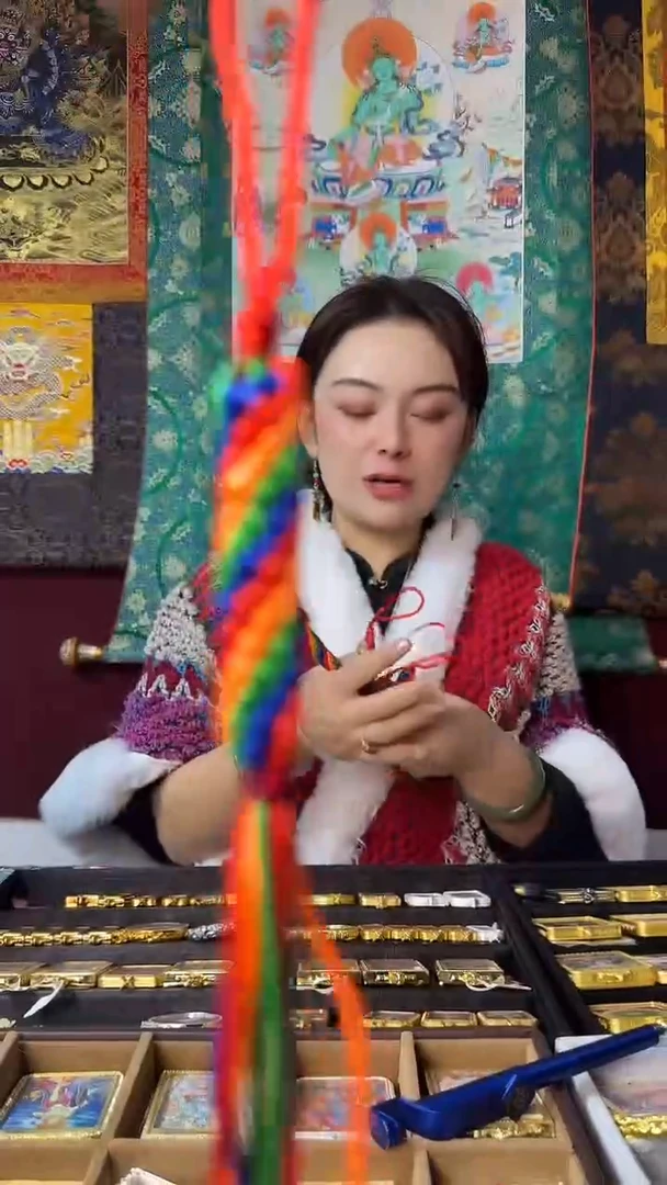 吊坠金刚结包挂车挂-纯手绘唐卡拉萨直发