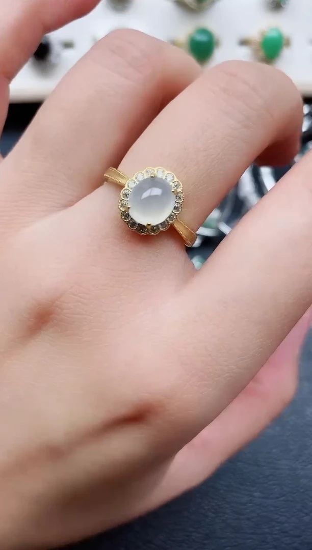 【闪购商品】翡翠戒指银S925镶嵌11111