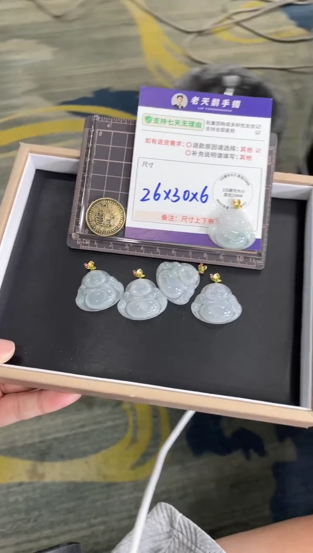 18K金镶嵌挂件翡翠佛公F16配绳/多样性发其一CP