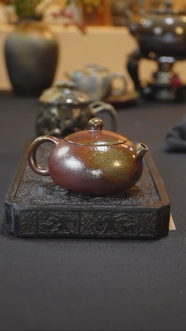 茶壶紫砂纯自然紫砂柴烧