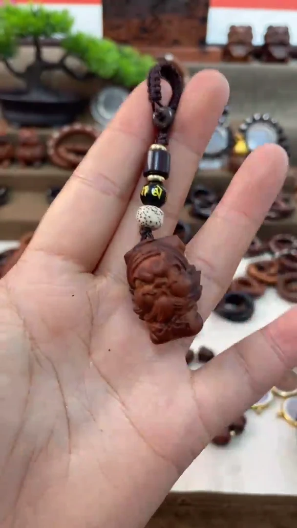 木枣木小钟馗吊坠一物一拍