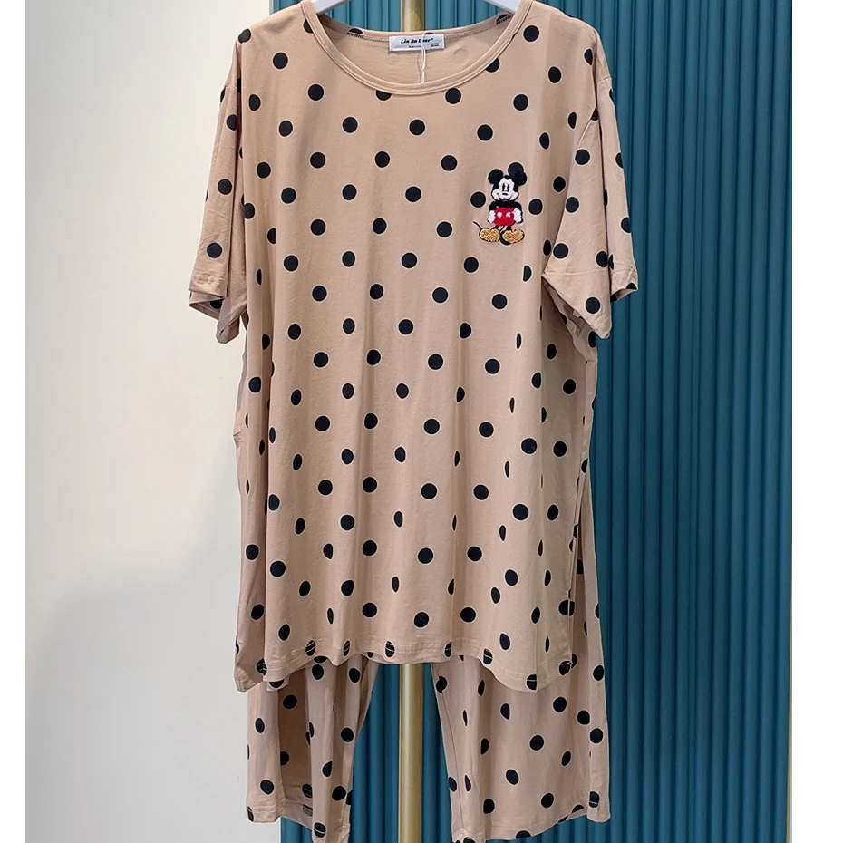 时尚女士圆领短袖七分裤花色睡衣 25