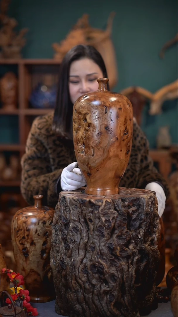 【闪购商品】枣木雷击枣木大梅瓶