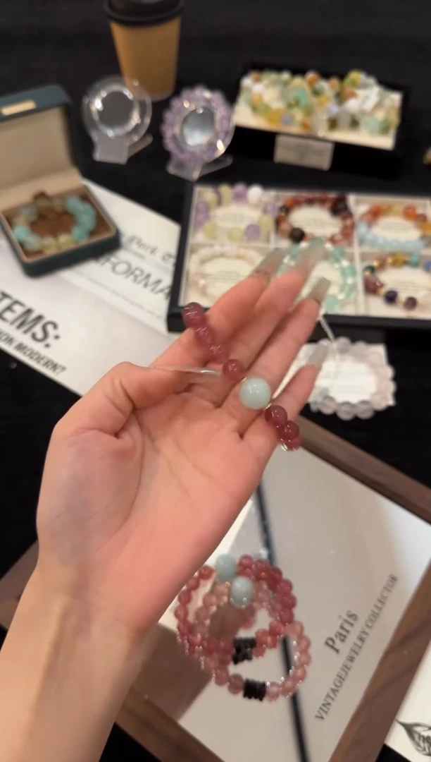 合金手链水晶草莓晶x2953