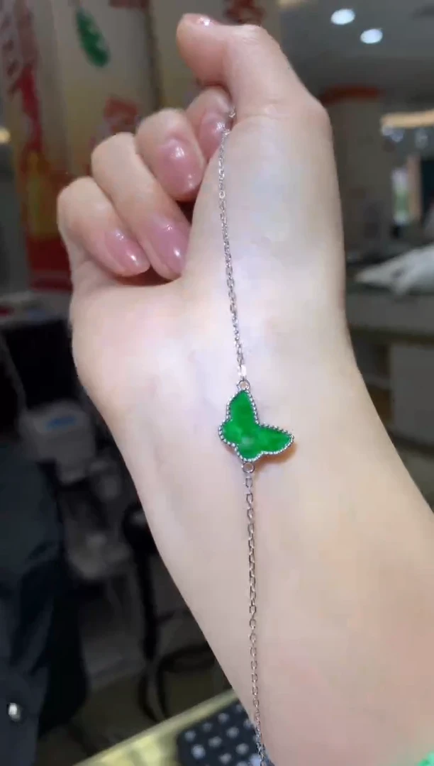 银S925镶嵌手链翡翠|不退不换1