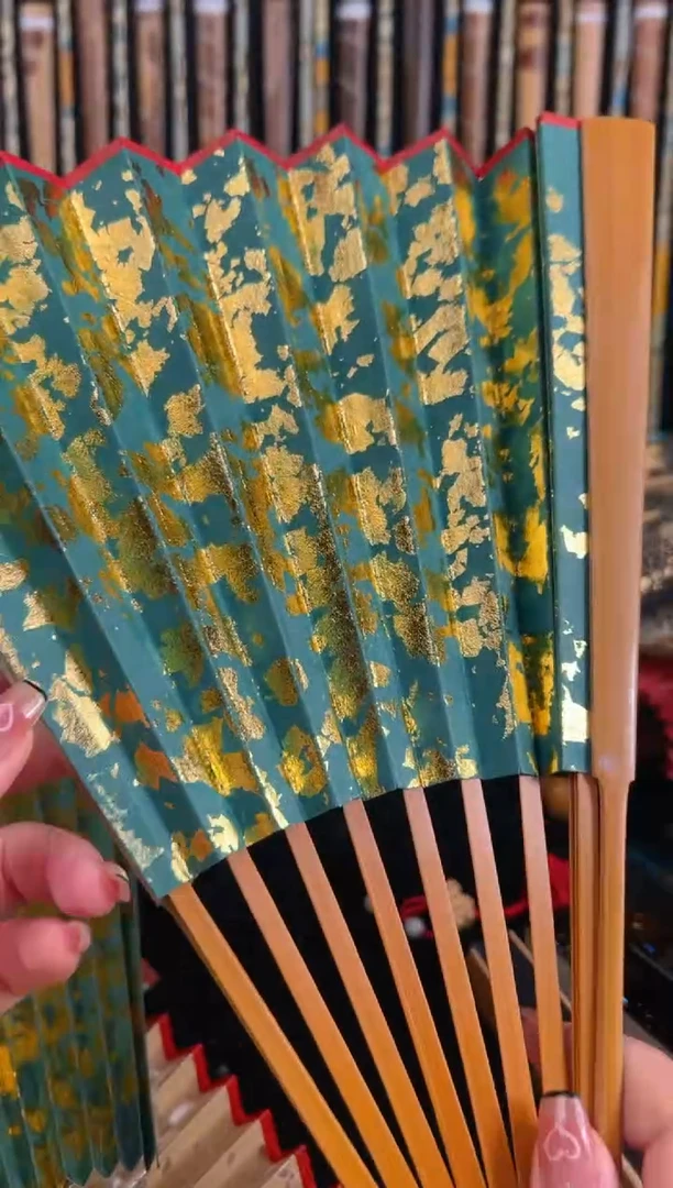 【闪购商品】扇子绿洒金秋扇扇面一张