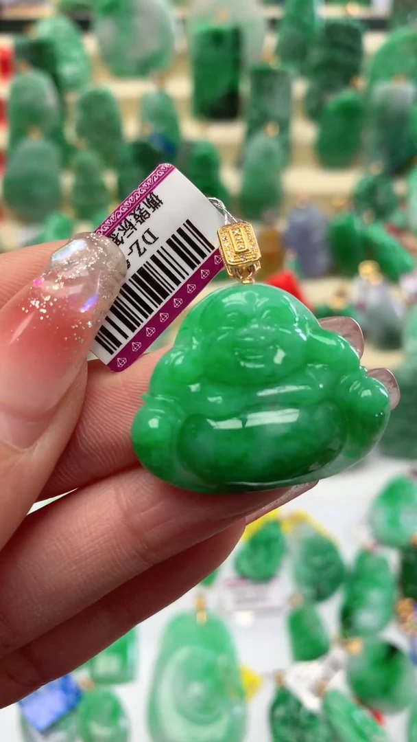 【闪购商品】翡翠颈饰18K金镶嵌挂件