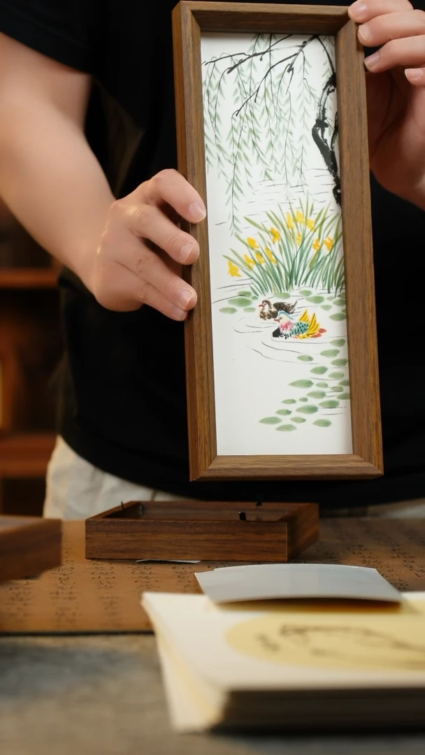 国画12.5*31.5纯手绘国风国画摆台