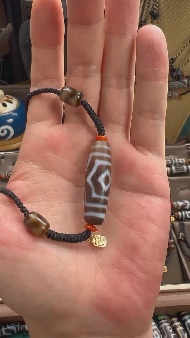 玛瑙/玉髓颈饰未镶嵌小卢全手工玛瑙天珠