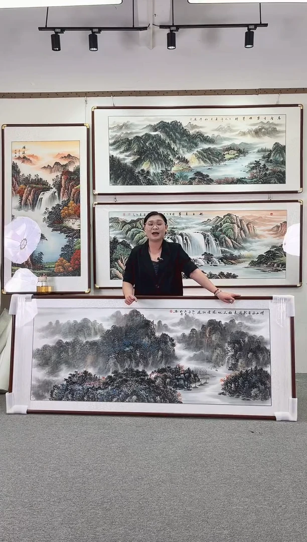 国画纯手绘208x86得山水自然