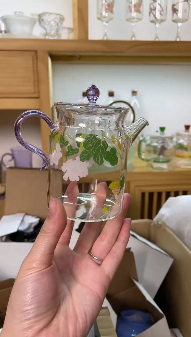九河小执壶紫把芙蓉花啊