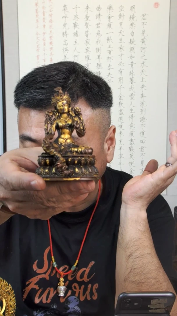 【闪购商品】装裱画绿度母-与实物略有差异介意者勿拍10cm