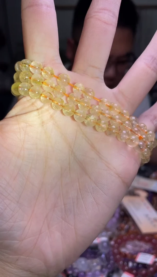 水晶手链未镶嵌6±/x-698【发晶三圈