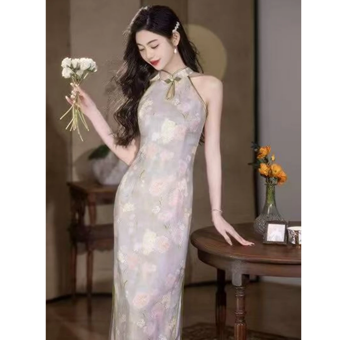 苏故里【慕枝南下】文艺复古无袖日常旗袍优雅立领显瘦修身