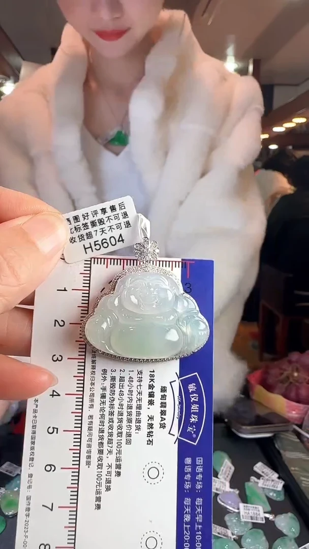 【闪购商品】翡翠颈饰18K金镶嵌H5604冰佛公