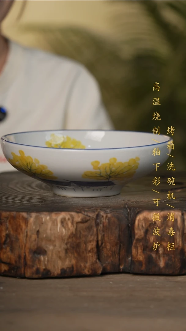 瓷片景德镇高温釉下彩可微波烤箱洗碗机