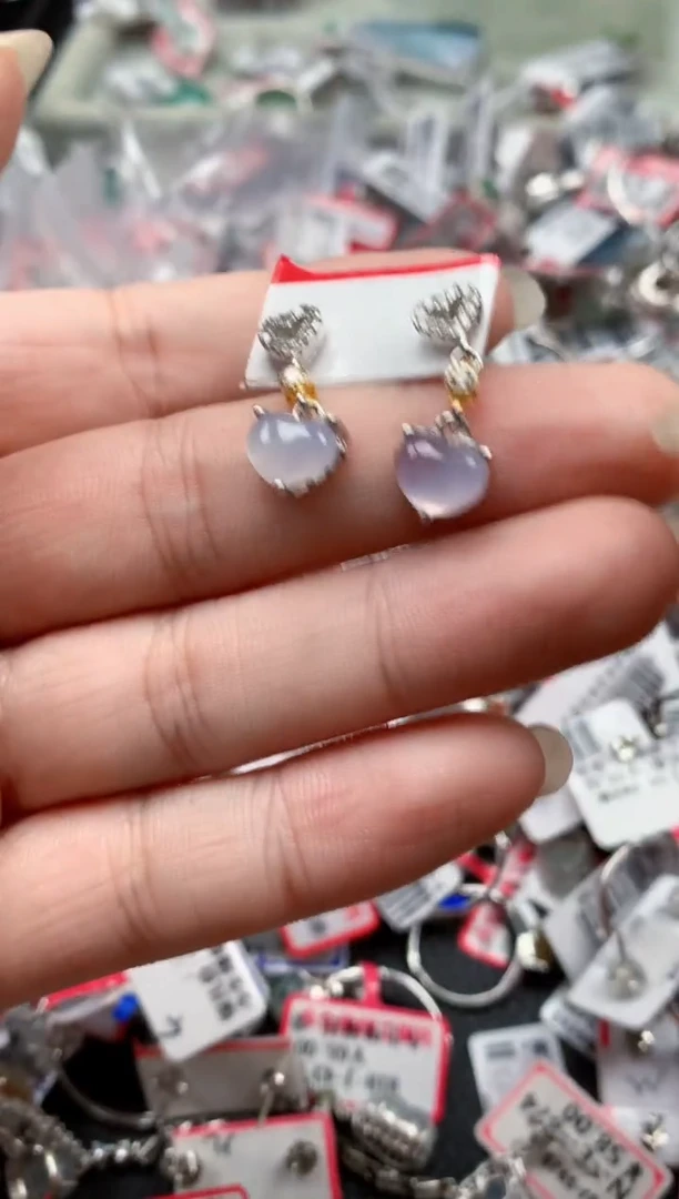 银S925镶嵌戒指翡翠天然A货缅甸翡翠