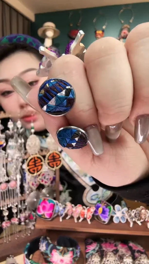 刺绣纯手工民族风刺绣耳钉