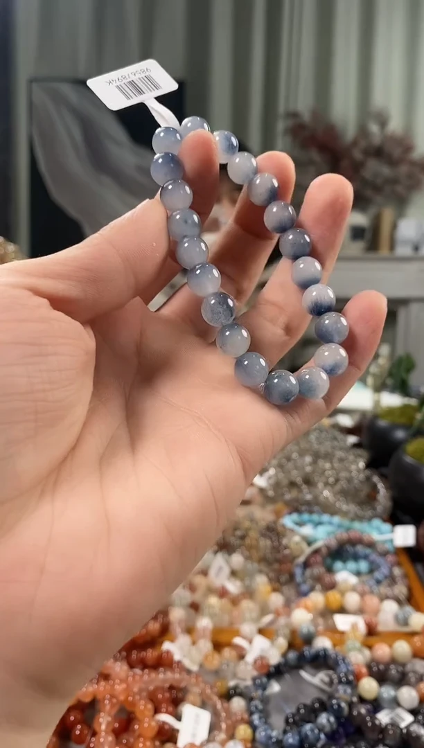 未镶嵌手链水晶蓝兔毛
