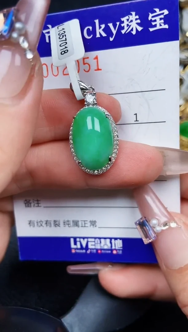 翡翠银S925镶嵌颈饰2051