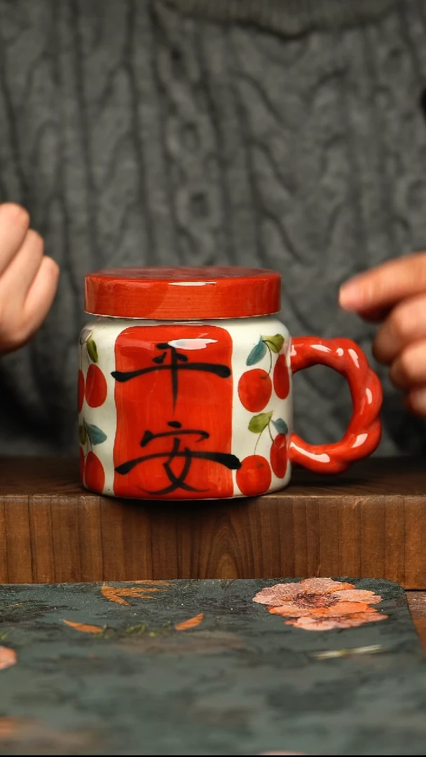 杯釉下彩手工手绘同款陶器