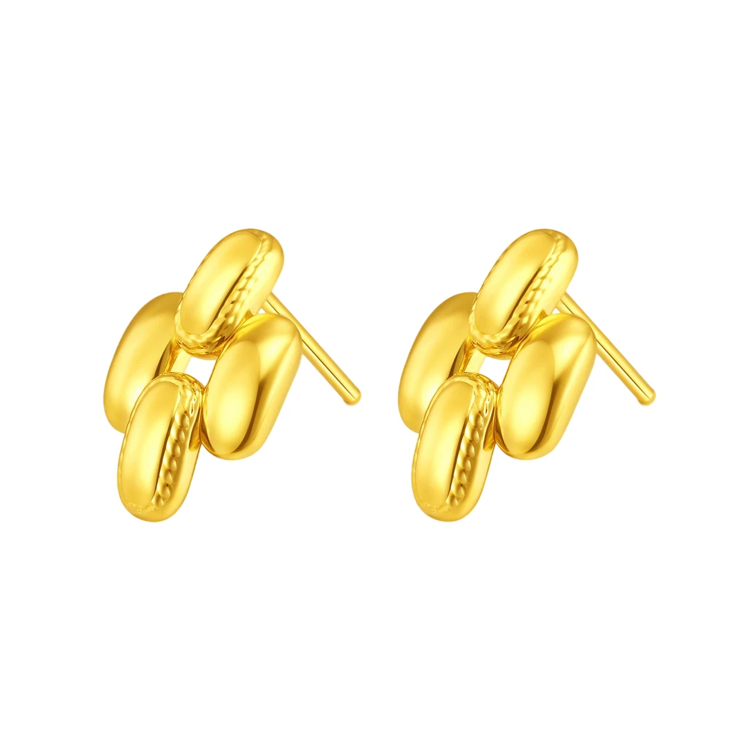 【12期免息】【中国黄金】足金耳钉黄金耳钉轻奢时尚气质送女友老婆送