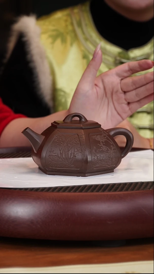 【闪购商品】紫砂茶壶1-76顾洪军1948景舟紫泥六方石瓢