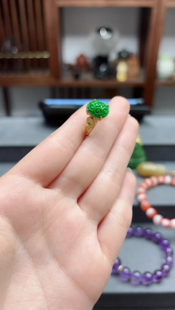 【闪购商品】翡翠戒指银S925镶嵌翡翠戒指 MH